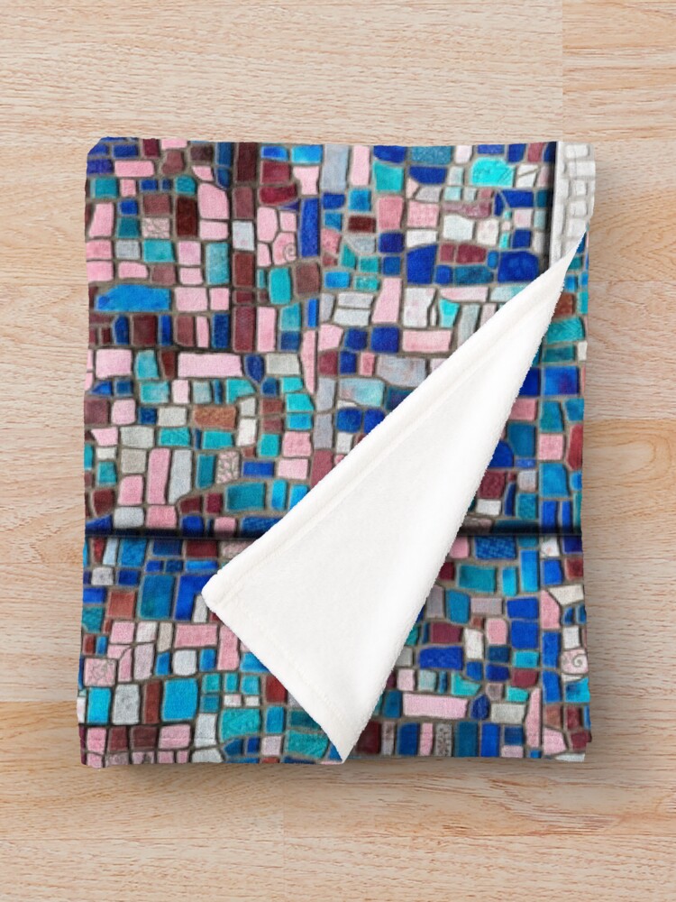 Alternate view of “Broken” (mosaic tile, painted) - “Smile” Fine Art series Throw Blanket