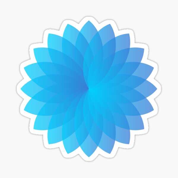 Blue Aesthetic Minimalist Gradient Flower Pattern Sticker