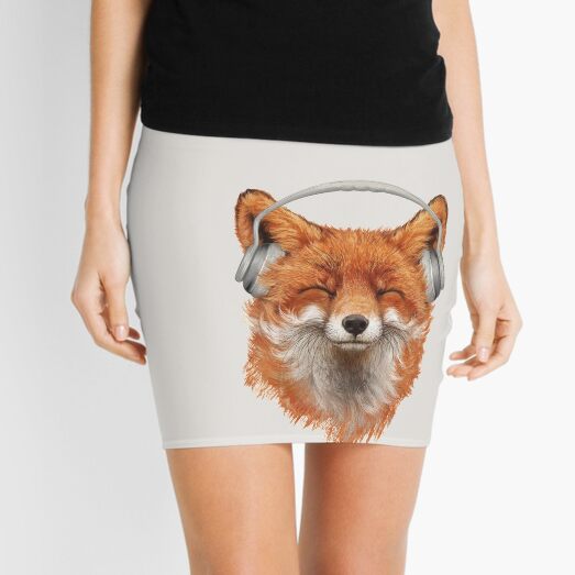 Smiling Musical Fox Mini Skirt