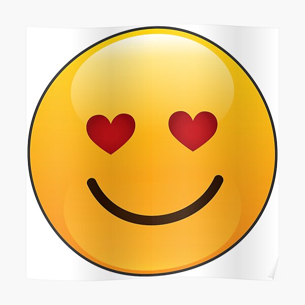 Smiley, Smiling Face with Heart-Eyes Emoji Poster by LynksArts.