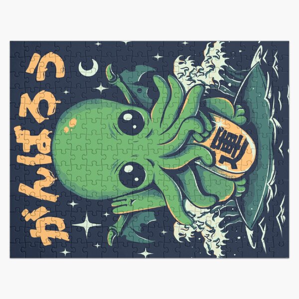 Vista previa del artículo con la obra «Buena suerte cthulhu», diseñado y vendido por Ilustrata®.