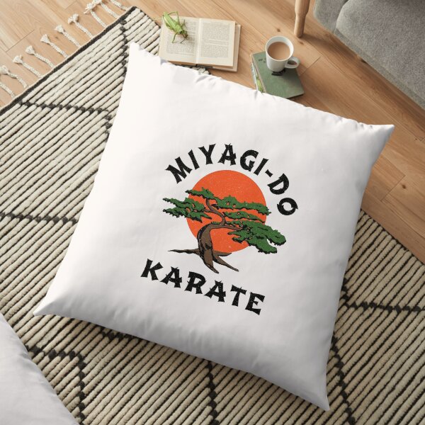 intage Miyagi-Do Karate - Distressed for Vintage Look Floor Pillow