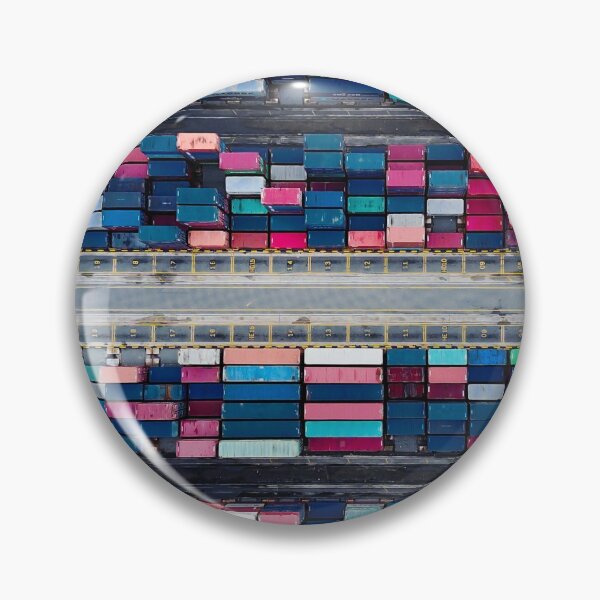 Item preview, Colorful containers at port designed and sold by QualtaghArt.