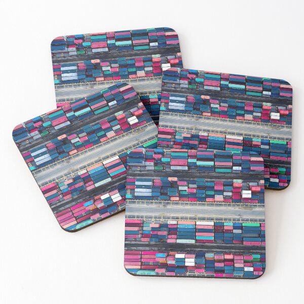 Item preview, Colorful containers at port designed and sold by QualtaghArt.