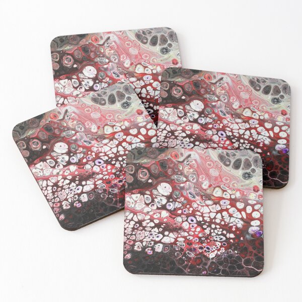 Item preview, Abstract Pour Painting Closeup- Black, White and Red designed and sold by happydaysstudio.