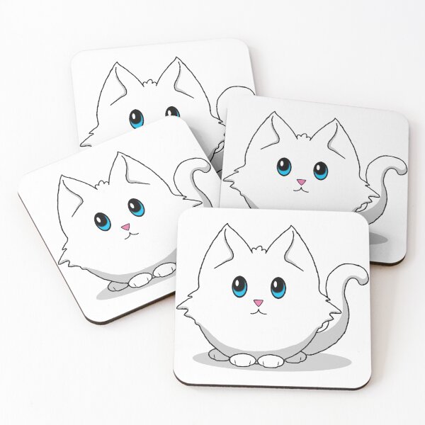 Item preview, Cute n Fluffy - White Kitty designed and sold by Katrina Montgomery.