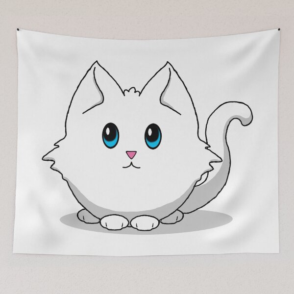 Item preview, Cute n Fluffy - White Kitty designed and sold by Katrina Montgomery.