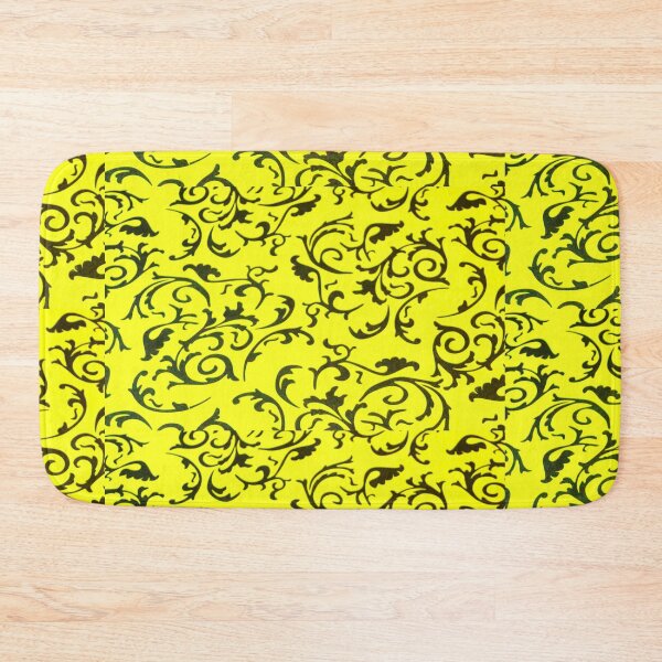 Item preview, ARABIATA 5 bis patterns jaune black Morocco Essaouira flowers leaves design arabesques scrolls decor designed and sold by dragonemma.