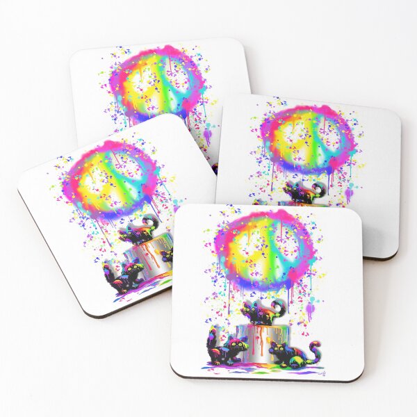 Item preview, Colorful Peace Cats designed and sold by Nick Gustafson.