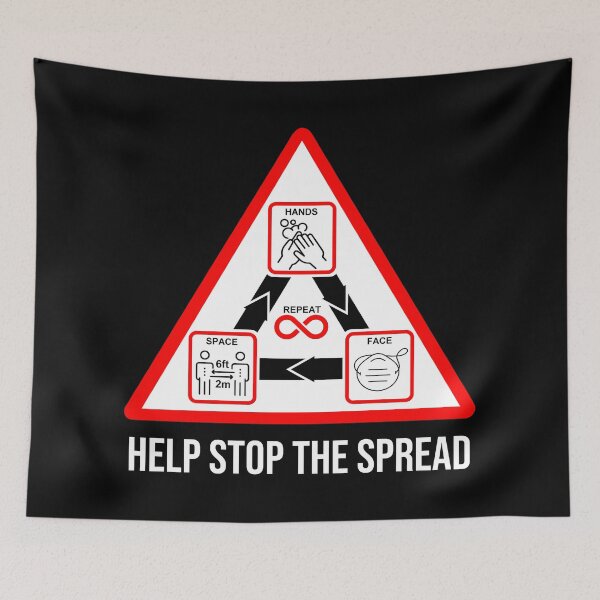 Item preview, Hands Face Space Repeat - Help Stop The Spread designed and sold by 4wordsmovement.