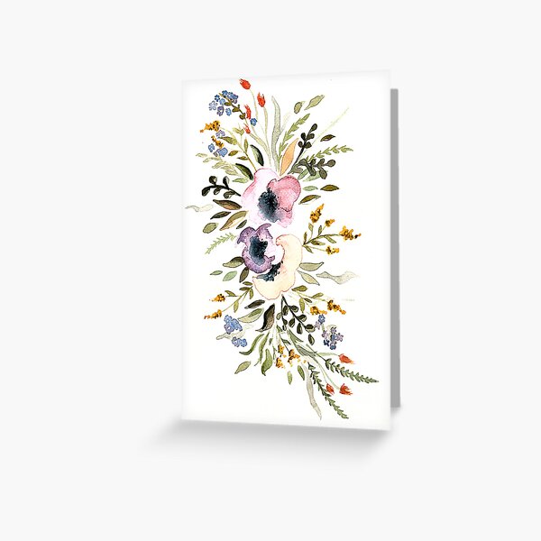 Watercolor flowers Greeting Card