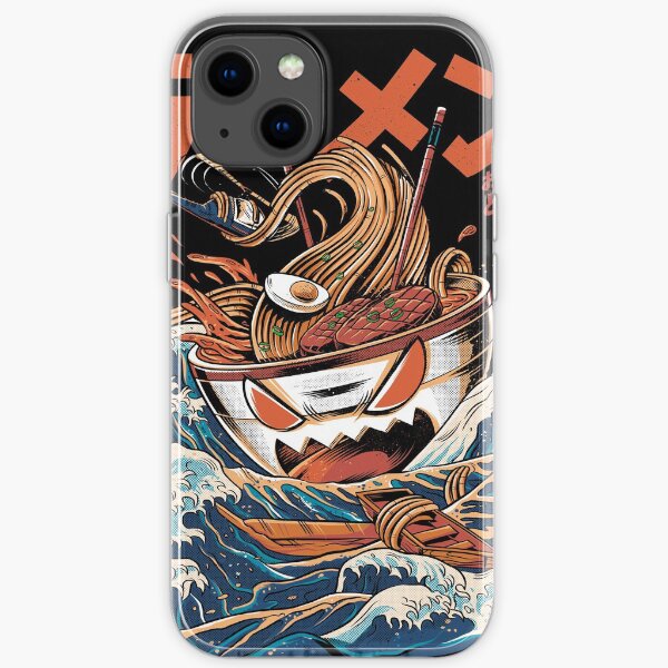 The black Great Ramen iPhone Soft Case