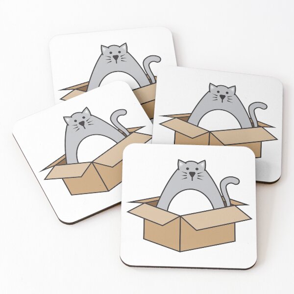 Item preview, Gray Cat in a Box designed and sold by RedHangarDesign.