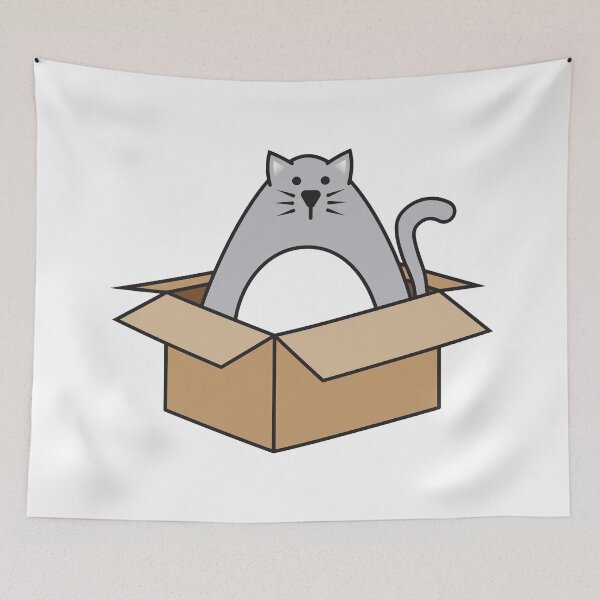 Item preview, Gray Cat in a Box designed and sold by RedHangarDesign.