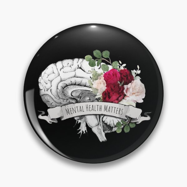 Item preview, Roses floral mental health matters brain psychology designed and sold by Collagedream.