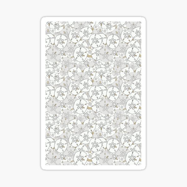 Sand Dollars - White/Gray on Tan Background Sticker
