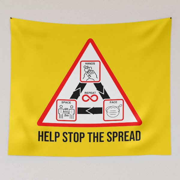 Item preview, Hands Face Space Repeat, Help Stop The Spread designed and sold by 4wordsmovement.