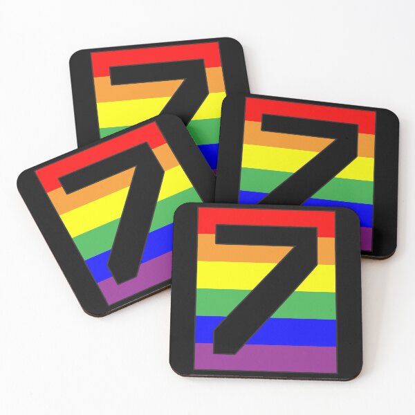 Item preview, Number "7" LGBT Gay Pride Rainbow Flag font designed and sold by 65 MCMLXV.