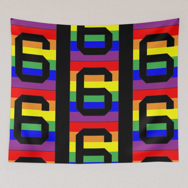 Item preview, Number "6" LGBT Gay Pride Rainbow Flag font designed and sold by 65 MCMLXV.