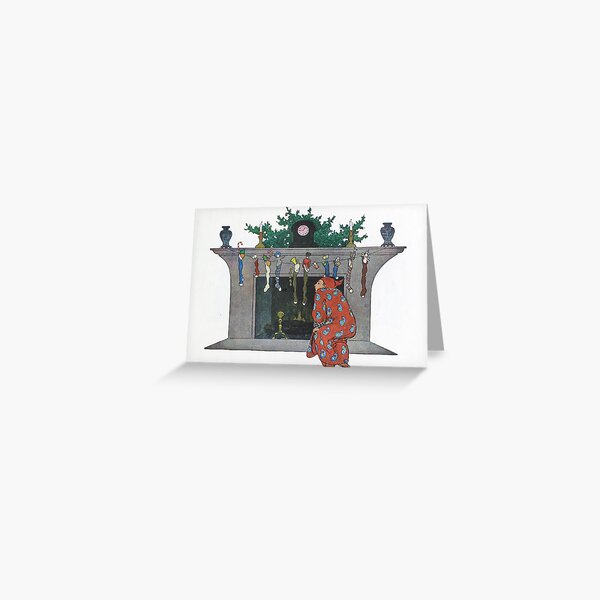 "...Up The Chimney He Went..." Vintage "Twas The Night Before Christmas" Illustration from 1912 Greeting Card