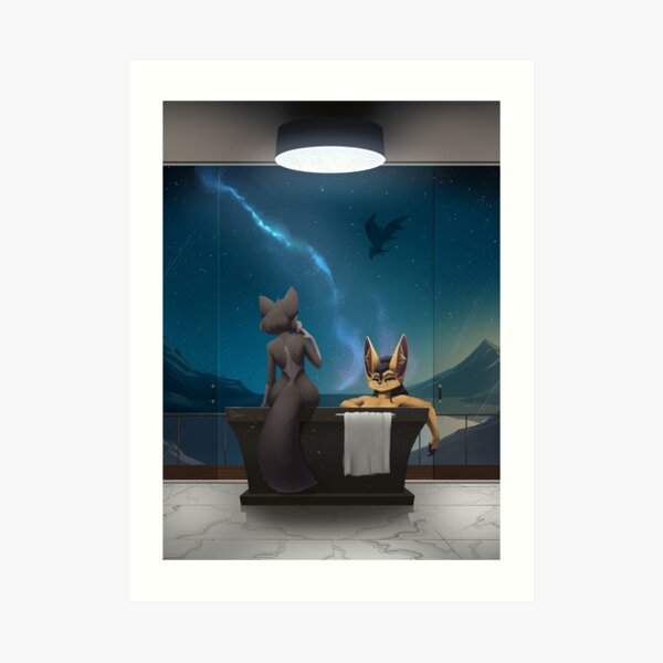 Night time luxury bath Art Print