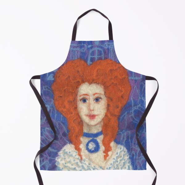 Item preview, Ginger Hair, Redhaired Lady, Felted Wool, Orange Blue designed and sold by Julia Khoroshikh.