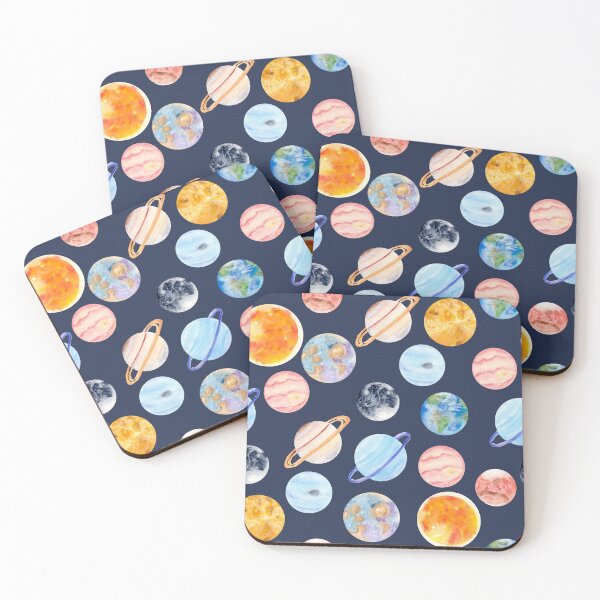 Item preview, Planets | Watercolor | Navy Texture designed and sold by Harpley Design Studio.