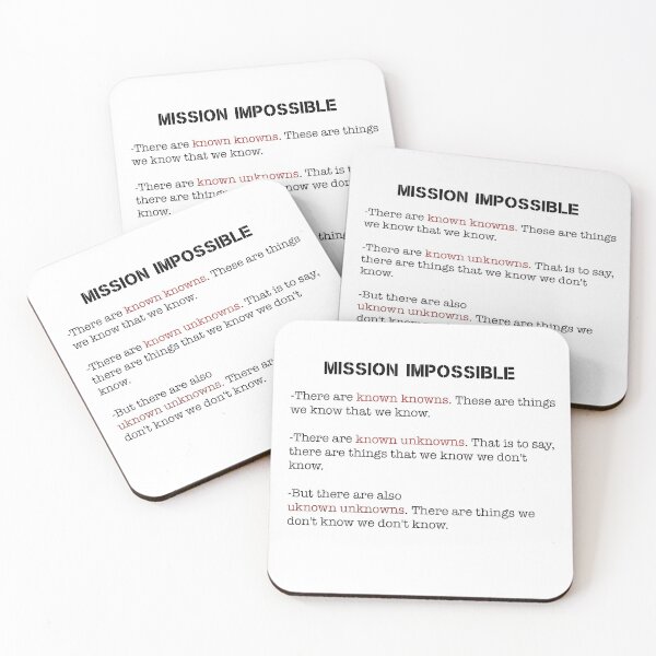 Item preview, Mission Impossible- Unknown Unknowns! designed and sold by TimConstable.