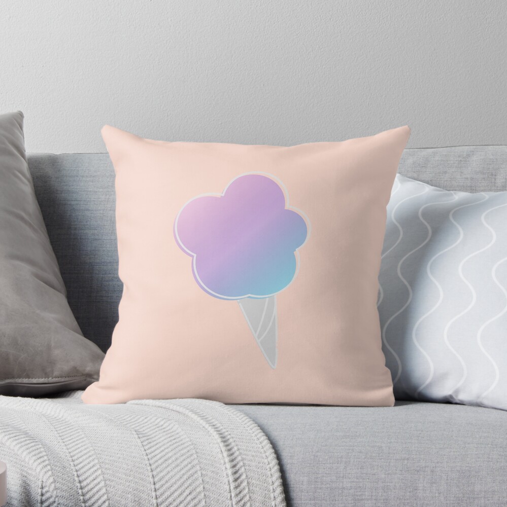 Pastel Candy Floss Throw Pillow