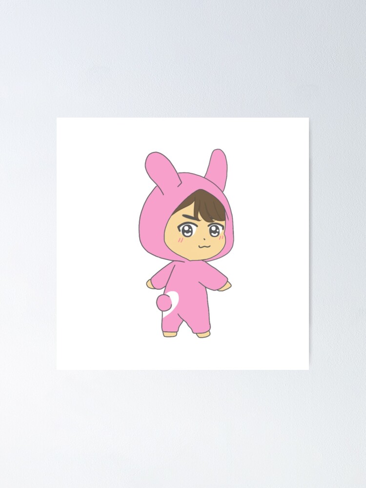 Bts Jeon Jungkook In Bt21 Cooky Onesie Poster Von Lazyeggdoodles Redbubble