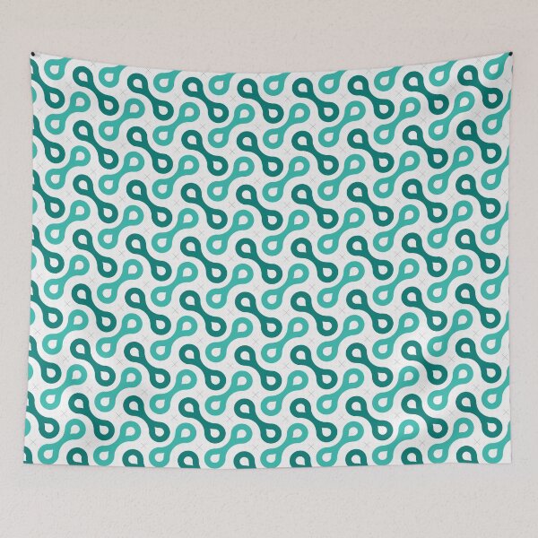 Item preview, Splitting Cells Geometric Pattern – Teal designed and sold by RoguePatterns.