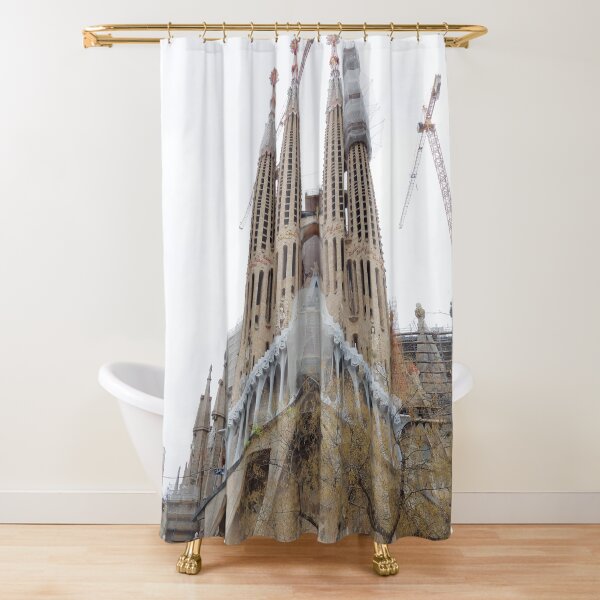 The Basilica Sagrada Familia in Barcelona, Spain Shower Curtain