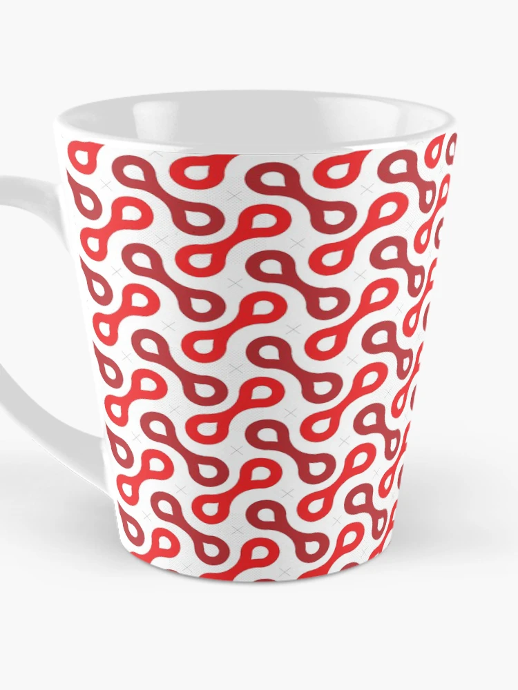 Thumbnail 3 of 4, Coffee Mug, Splitting Cells Geometric Pattern – Red designed and sold by RoguePatterns.