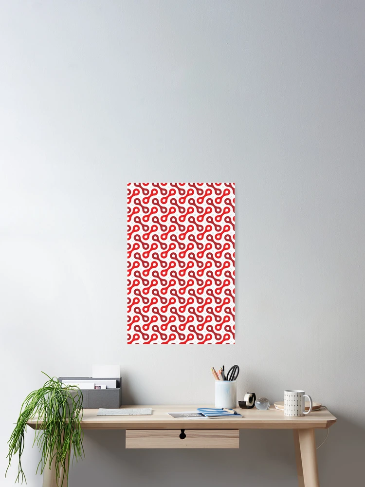 Thumbnail 2 of 3, Poster, Splitting Cells Geometric Pattern – Red designed and sold by RoguePatterns.