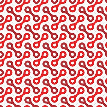 Artwork thumbnail, Splitting Cells Geometric Pattern – Red by RoguePatterns
