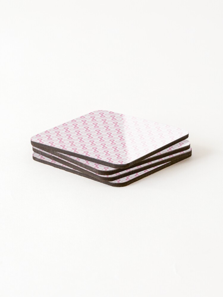 Thumbnail 4 of 5, Coasters (Set of 4), Splitting Cells Geometric Pattern – Pink designed and sold by RoguePatterns.