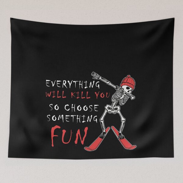 Item preview, Cool Skiing Skull Quote designed and sold by braaax.