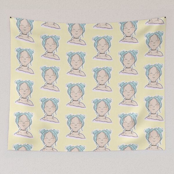 Item preview, Happy Face with Blue Hair designed and sold by PancakeAndLoaf.