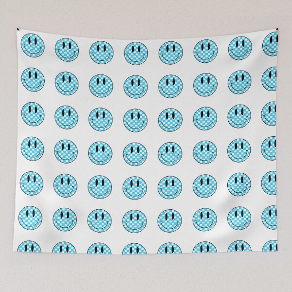 Item preview, Blue Checkered Smiley Face  designed and sold by Mistydesign.