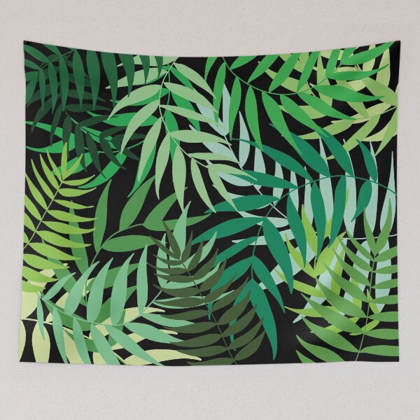 Item preview, tropical leaves - black designed and sold by riley-blue.