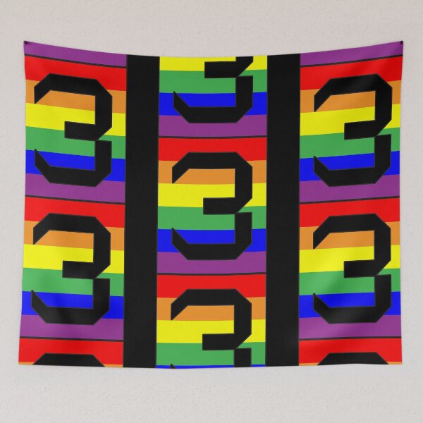 Item preview, Number "3" LGBT Gay Pride Rainbow Flag font designed and sold by 65 MCMLXV.