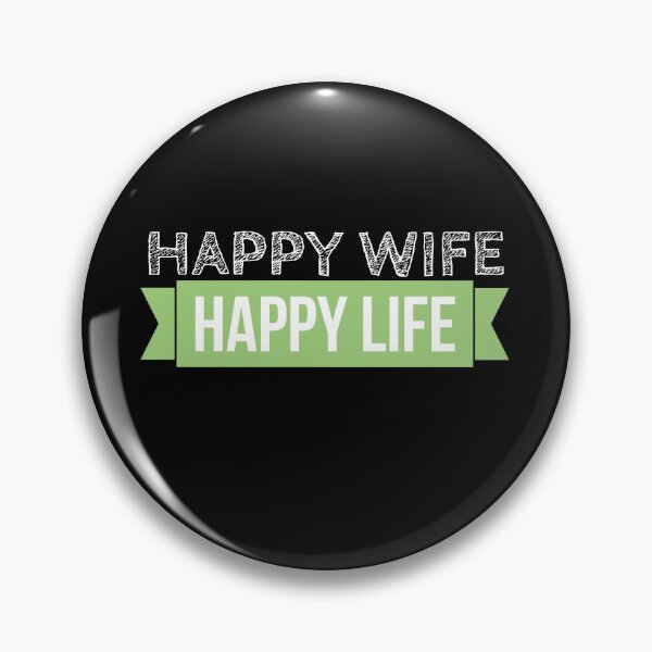 Item preview, Happy Wife Happy Life - Funny Marriage Quote designed and sold by mikels.