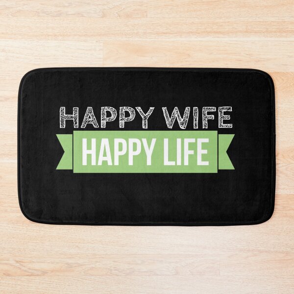 Item preview, Happy Wife Happy Life - Funny Marriage Quote designed and sold by mikels.