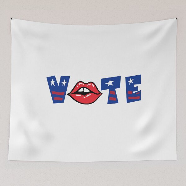 Item preview, Vote in block letters and a red lipped designed and sold by tee4shirt.
