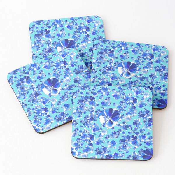 Item preview, Blue flowers on azure designed and sold by WzoryOzdobne.