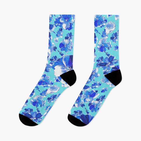 Item preview, Blue flowers on azure designed and sold by WzoryOzdobne.