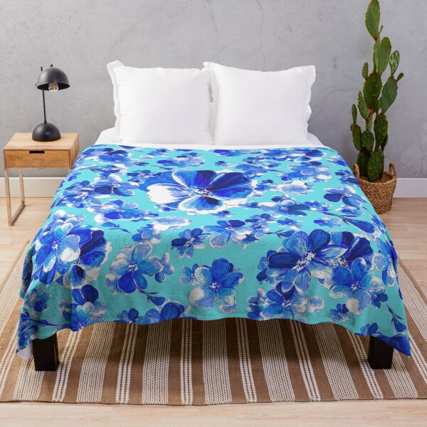 Item preview, Blue flowers on azure designed and sold by WzoryOzdobne.