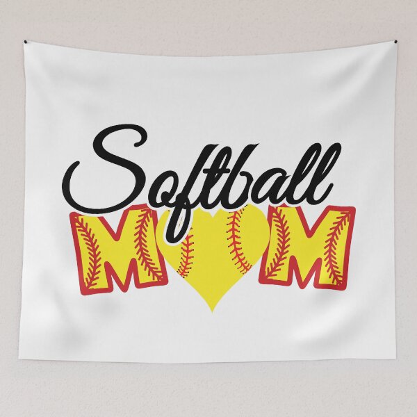 Item preview, Softball mom with heart and red stitches designed and sold by PepaAnaRB.