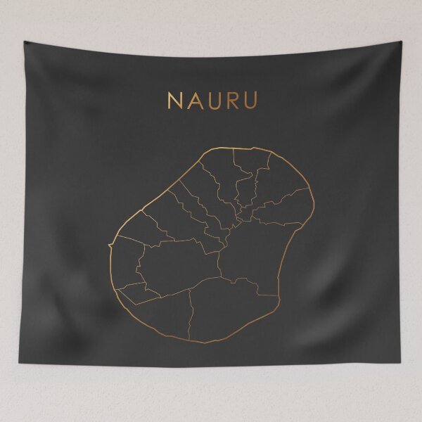 Item preview, Nauru Gold Outline Map with State Boundaries designed and sold by Alo.