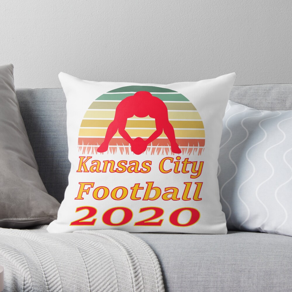 Kansas City Football 2020 Retro Sunset funny design Throw Pillow